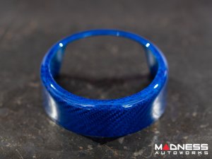 Alfa Romeo Giulia Front V Shield Grill Frame + Emblem Frame Kit - Carbon Fiber - QV Model - Blue Candy Alfa Romeo Giulia Front V Shield Grill Frame + Emblem Frame Kit - Carbon Fiber - QV Model - Blue Candy